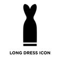 Long dress iconÃÂ  vector isolated on white background, logo concept of Long dressÃÂ  sign on transparent background, black filled Royalty Free Stock Photo